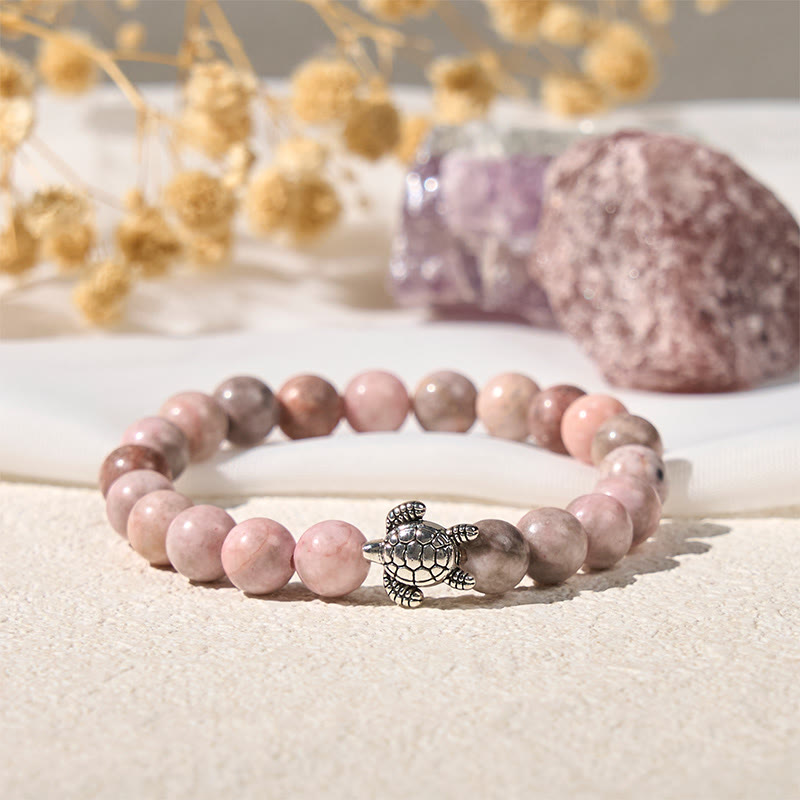Pulsera protectora de jaspe cebra con diseño de tortuga y Buddha Stones - image 2
