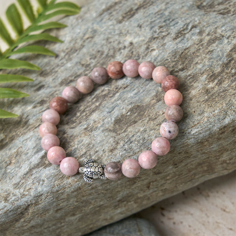 Pulsera protectora de jaspe cebra con diseño de tortuga y Buddha Stones - image 6