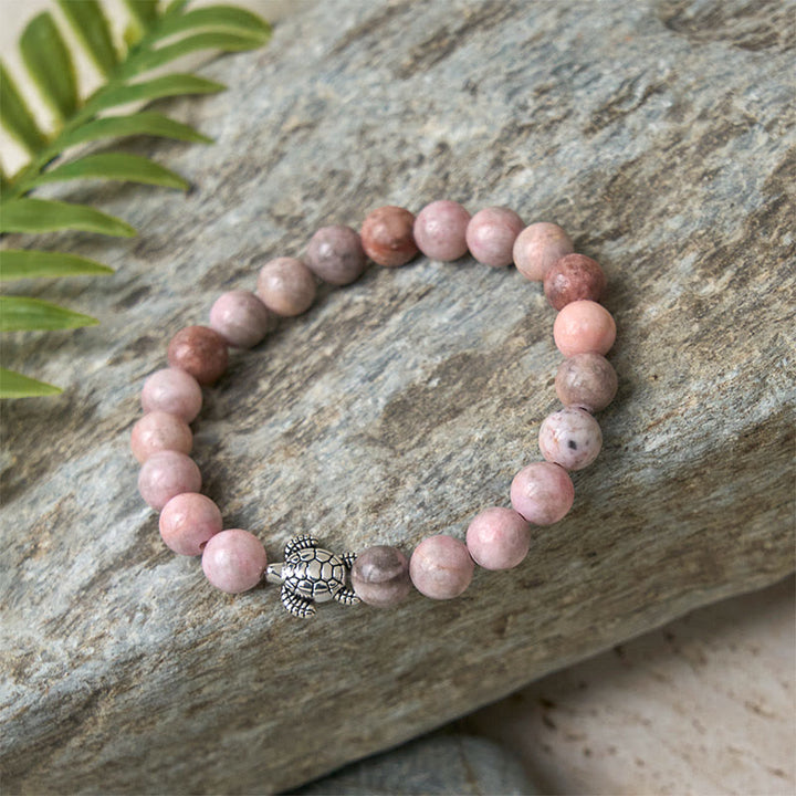 Pulsera protectora de jaspe cebra con diseño de tortuga y Buddha Stones - image 6