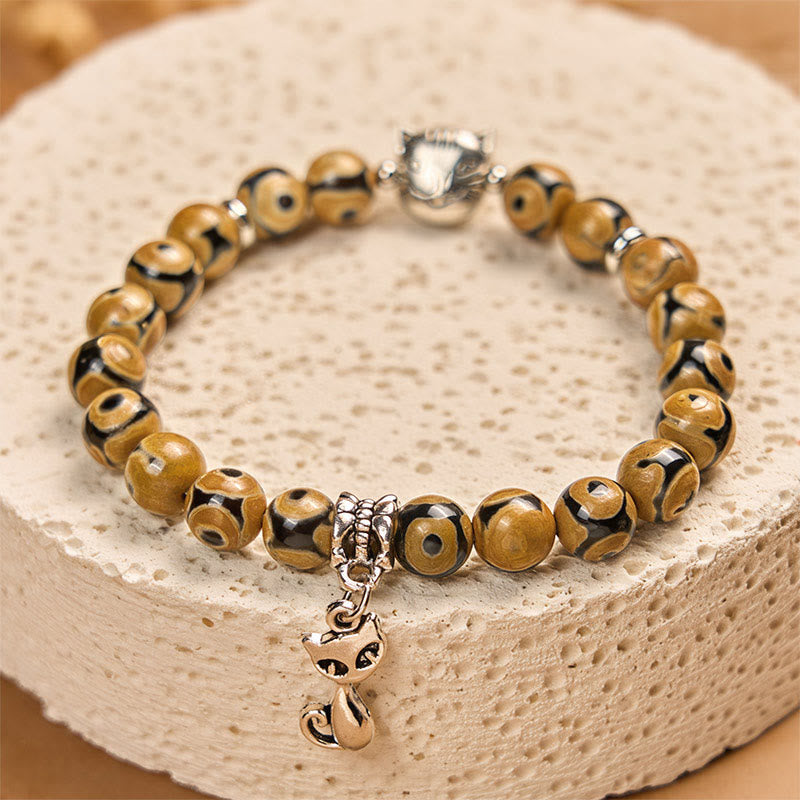 Pulsera de fuerza interior con piedra de ágata natural de gato de Bengala y Buddha Stones - image 4