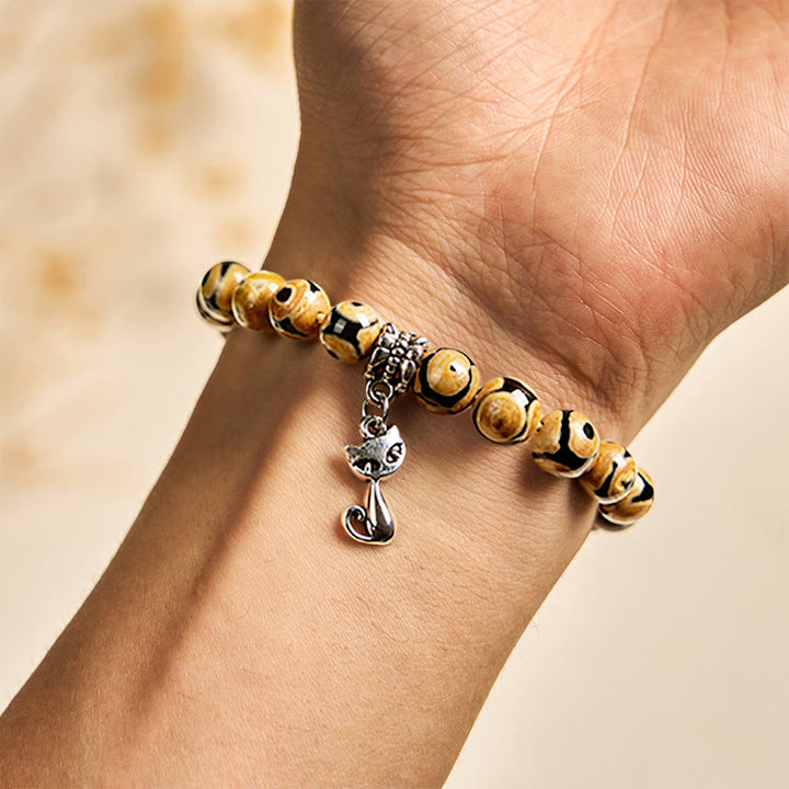 Pulsera de fuerza interior con piedra de ágata natural de gato de Bengala y Buddha Stones - image 5