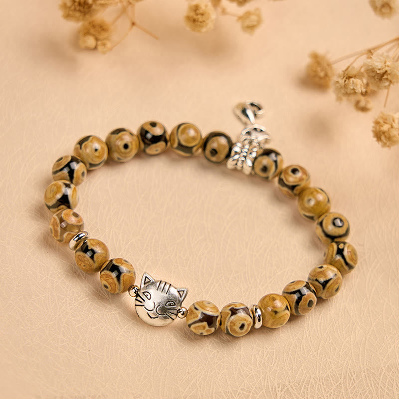 Pulsera de fuerza interior con piedra de ágata natural de gato de Bengala y Buddha Stones - image 2