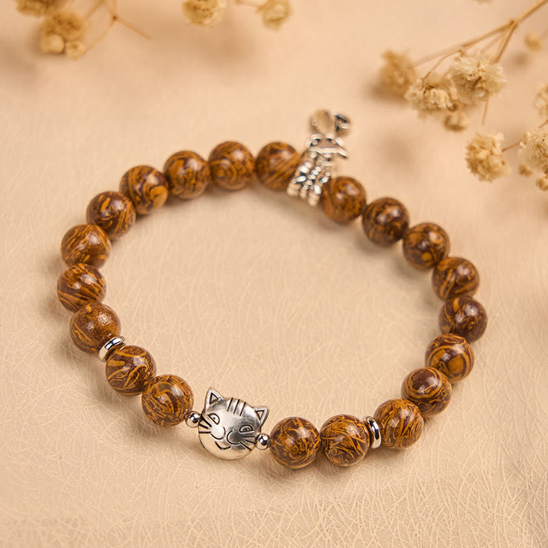 Pulsera protectora de cabeza de gato con piedras naturales de Buddha Stones - image 2