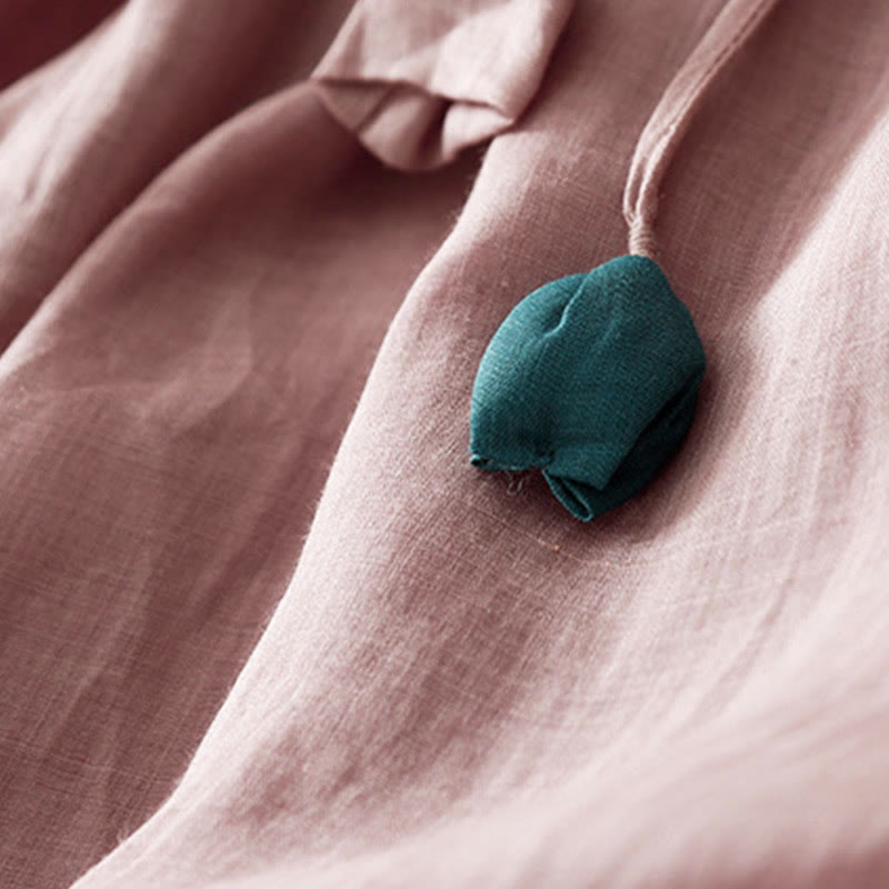 Pantalones anchos de algodón con cordón y bolsillos para mujer, diseño sencillo de Buddha Stones - image 15