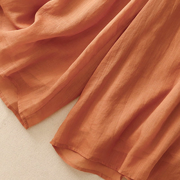 Pantalones anchos de algodón con cordón y bolsillos para mujer, diseño sencillo de Buddha Stones - image 25