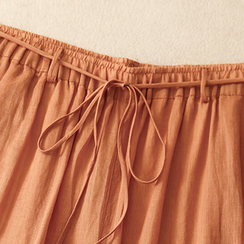 Pantalones anchos de algodón con cordón y bolsillos para mujer, diseño sencillo de Buddha Stones - image 23