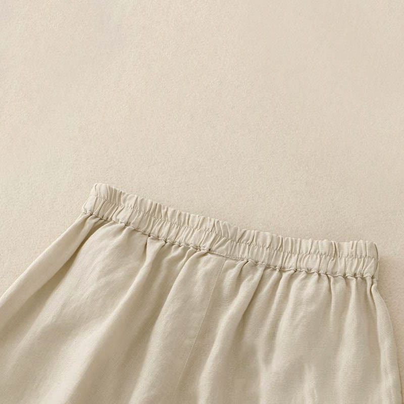 Pantalones cortos casuales de algodón de color sólido con bolsillos para mujer con Buddha Stones - image 9