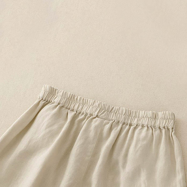 Pantalones cortos casuales de algodón de color sólido con bolsillos para mujer con Buddha Stones - image 9