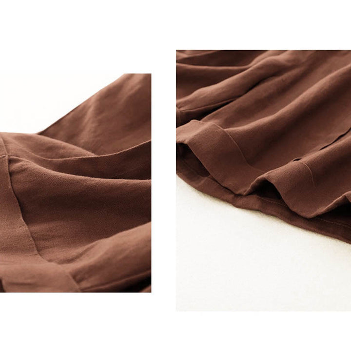Pantalones cortos casuales de algodón de color sólido con bolsillos para mujer con Buddha Stones - image 18