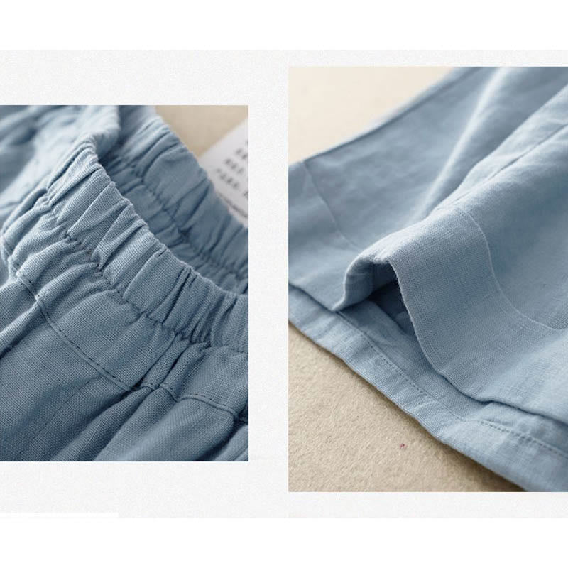 Pantalones cortos casuales de algodón de color sólido con bolsillos para mujer con Buddha Stones - image 23