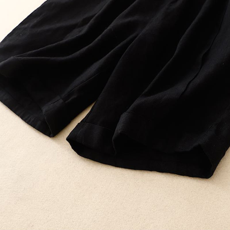Pantalones cortos casuales de algodón de color sólido con bolsillos para mujer con Buddha Stones - image 27