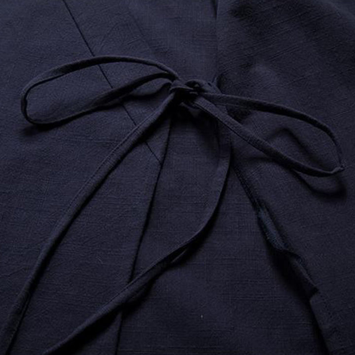 Chaqueta tipo kimono de lino y algodón para hombre, con diseño de rana china y botones de piedra de Buddha Stones , manga larga y abertura frontal. - image 10