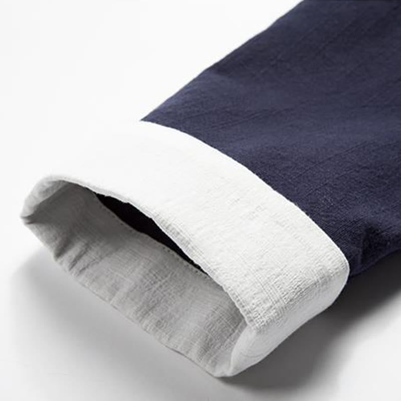 Chaqueta tipo kimono de lino y algodón para hombre, con diseño de rana china y botones de piedra de Buddha Stones , manga larga y abertura frontal. - image 12