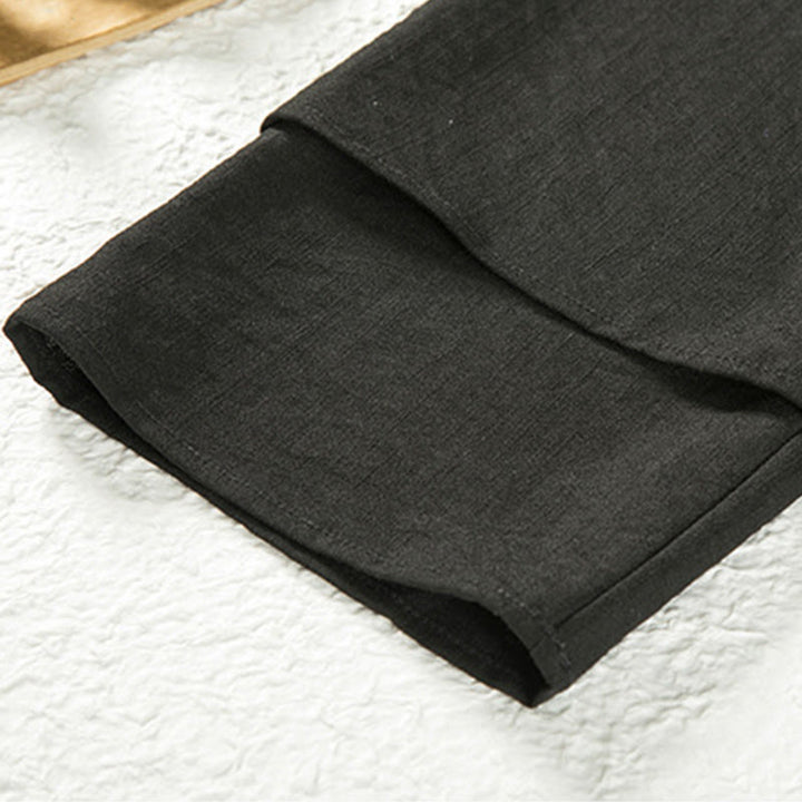 Chaqueta tipo kimono de lino y algodón de manga larga para hombre con diseño de Buddha Stones y cordones, abierta al frente - image 5