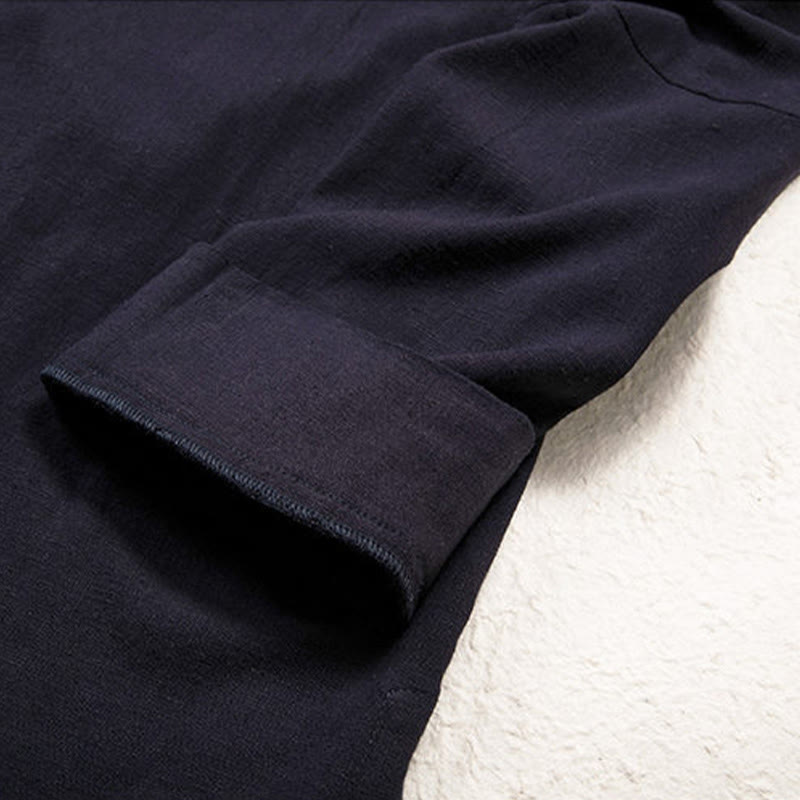 Chaqueta estilo kimono de algodón y lino de manga larga con diseño sencillo y abierto para hombre Buddha Stones - image 6