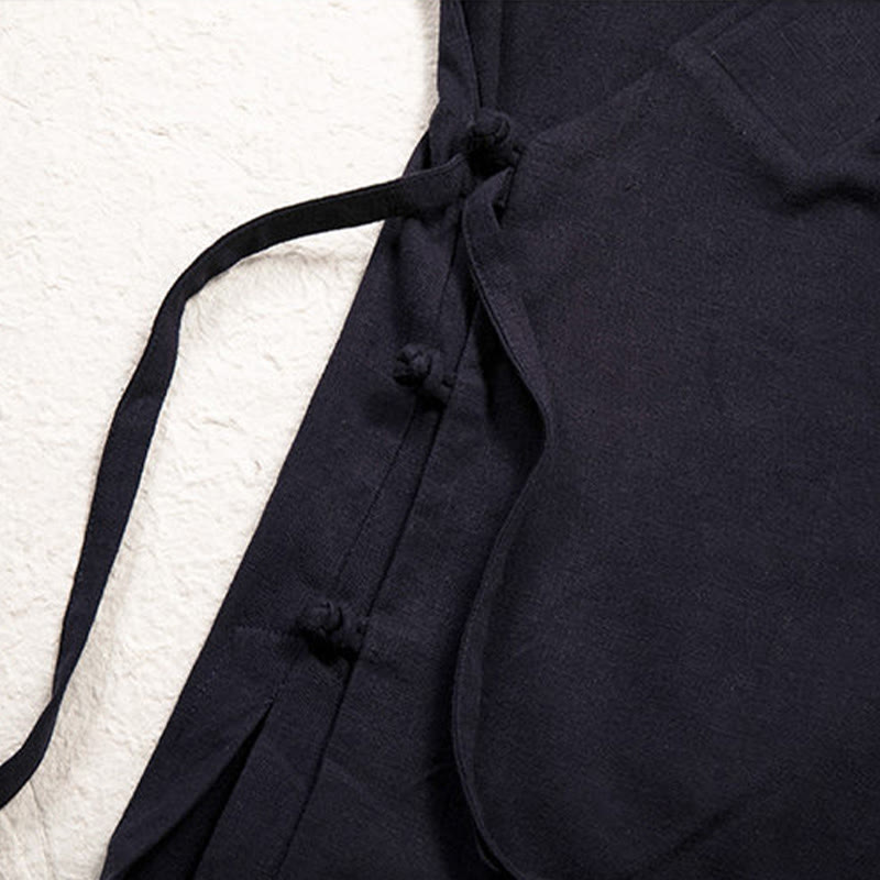 Chaqueta estilo kimono de algodón y lino de manga larga con diseño sencillo y abierto para hombre Buddha Stones - image 5