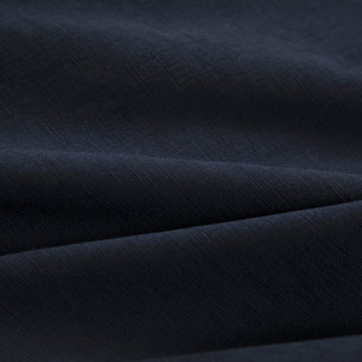 Chaqueta estilo kimono de lino y algodón con forro polar, manga larga, botones de rana y abertura frontal para hombre de Buddha Stones - image 4