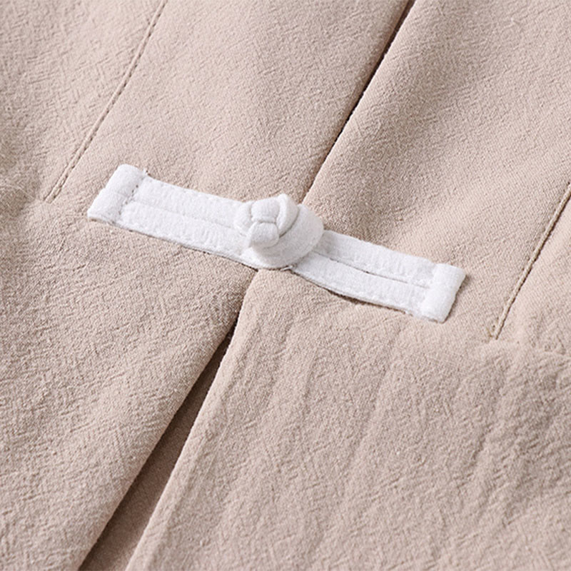 Chaqueta estilo kimono de lino y algodón con diseño de botones y mangas largas de Buddha Stones para hombre, abierta al frente, con bolsillos - image 8