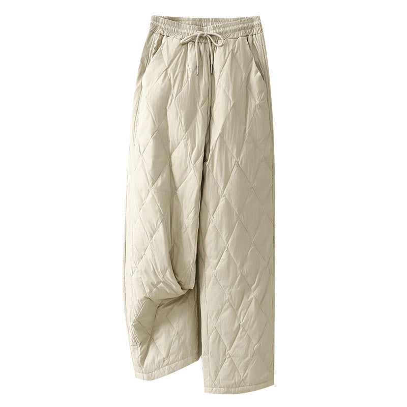 Pantalones casuales de algodón con cintura alta y cordón ajustable para mujer, de Buddha Stones, con pernera ancha y bolsillos. - image 14