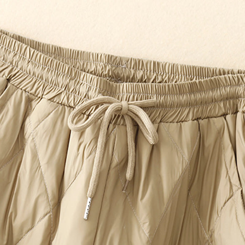 Pantalones casuales de algodón con cintura alta y cordón ajustable para mujer, de Buddha Stones, con pernera ancha y bolsillos. - image 1