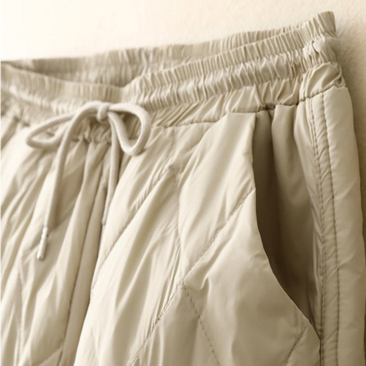 Pantalones casuales de algodón con cintura alta y cordón ajustable para mujer, de Buddha Stones, con pernera ancha y bolsillos. - image 10