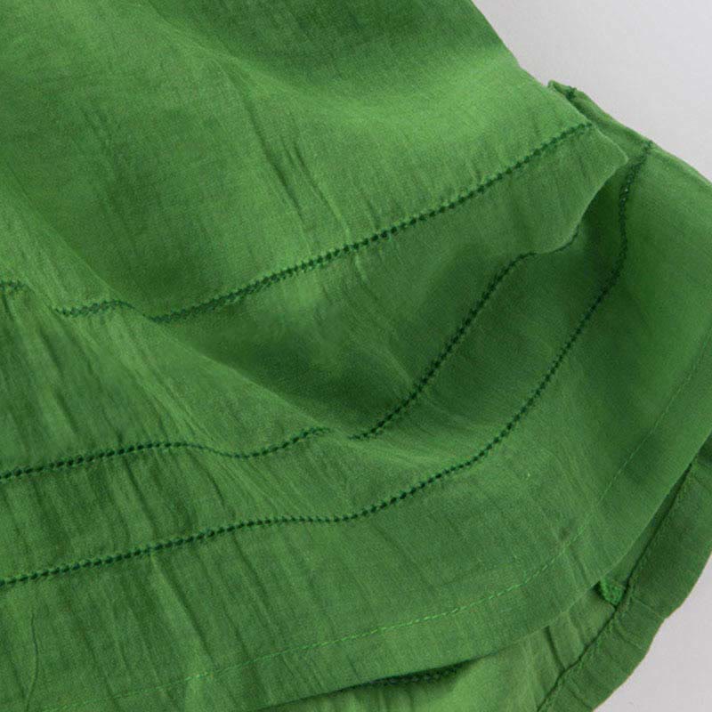 Vestido midi de algodón de media manga con escote en V y diseño de Buddha Stones para verano - image 3