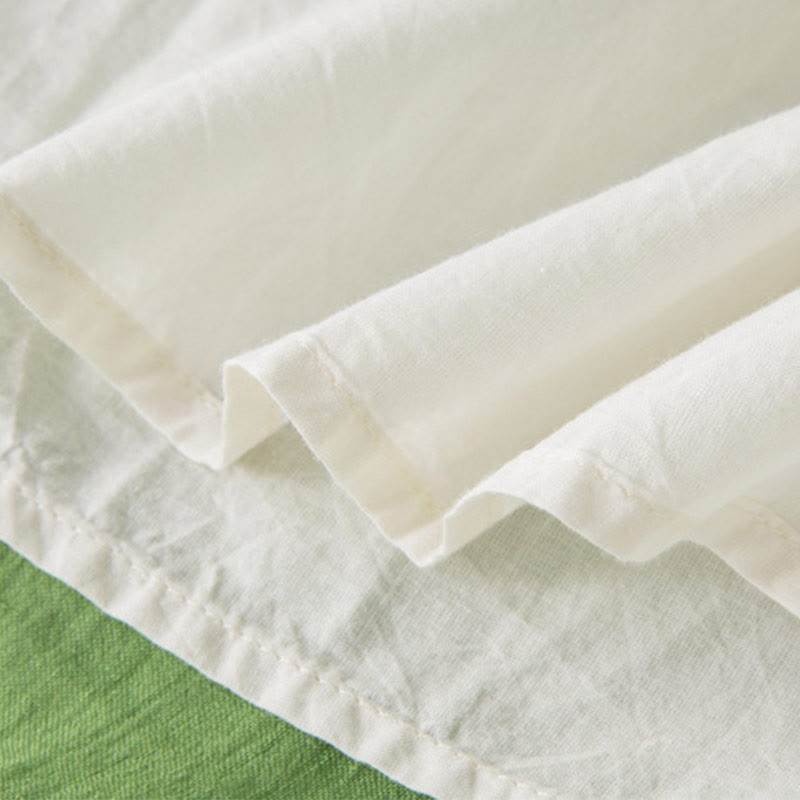 Vestido midi de algodón de media manga con escote en V y diseño de Buddha Stones para verano - image 37