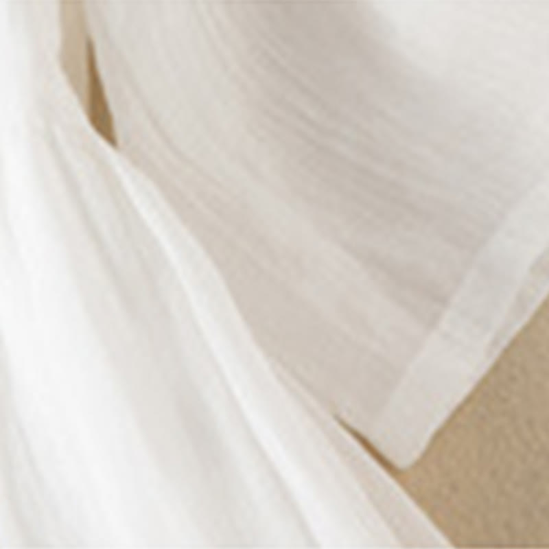 Vestido midi de algodón de media manga con escote en V y diseño de Buddha Stones para verano - image 20