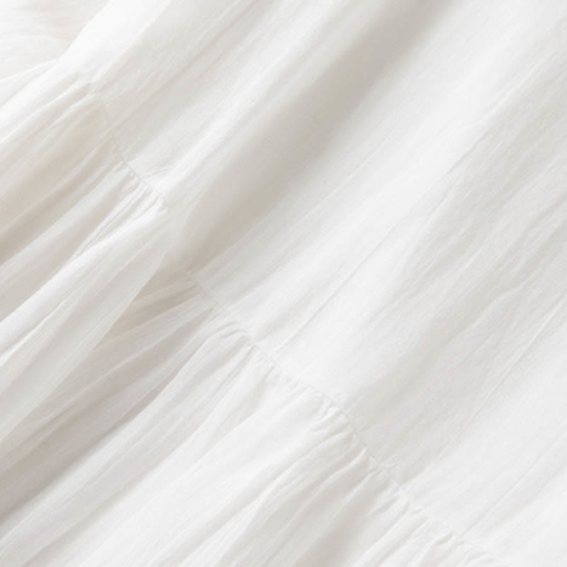 Vestido midi de algodón de media manga con escote en V y diseño de Buddha Stones para verano - image 21