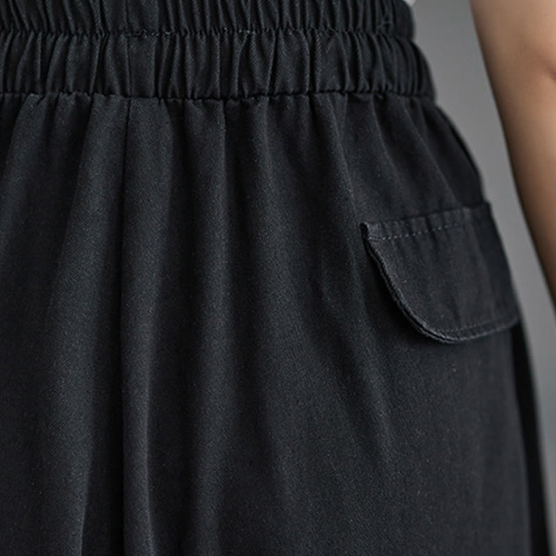 Pantalones anchos de algodón para mujer con diseño retro de abertura en la pierna y bolsillos de Buddha Stones - image 16