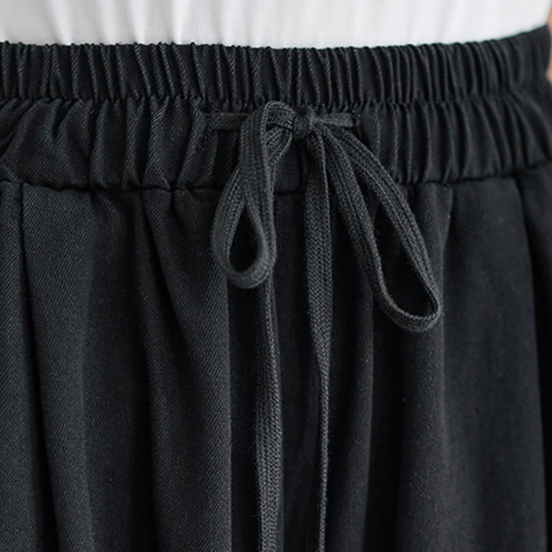 Pantalones anchos de algodón para mujer con diseño retro de abertura en la pierna y bolsillos de Buddha Stones - image 13