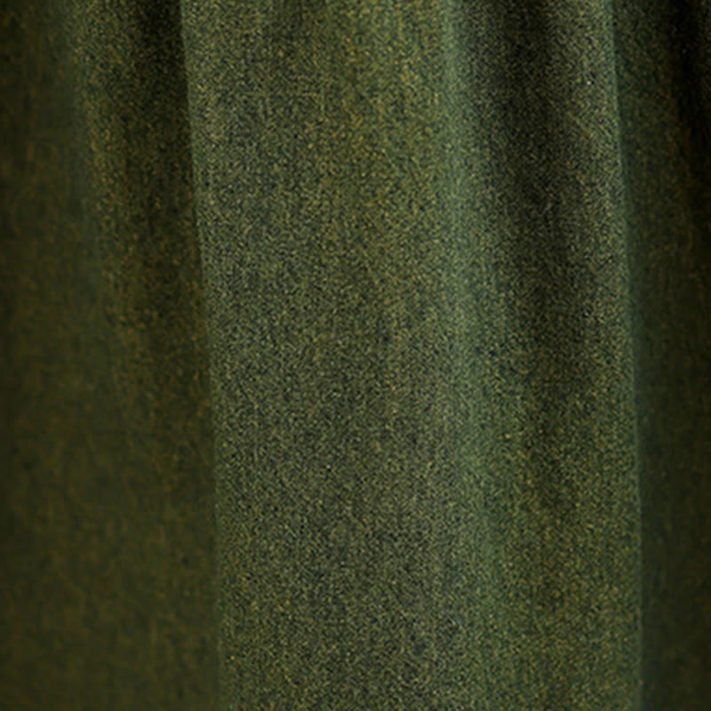 Vestido largo de algodón con diseño de patchwork, manga larga y bolsillos, para mujer , con Buddha Stones en verde oliva oscuro - image 10