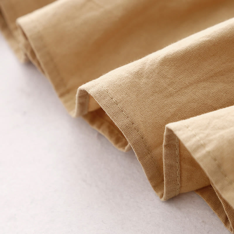 Vestido midi liso de primavera con solapa y mangas largas, estampado de Buddha Stones y bolsillos - image 17