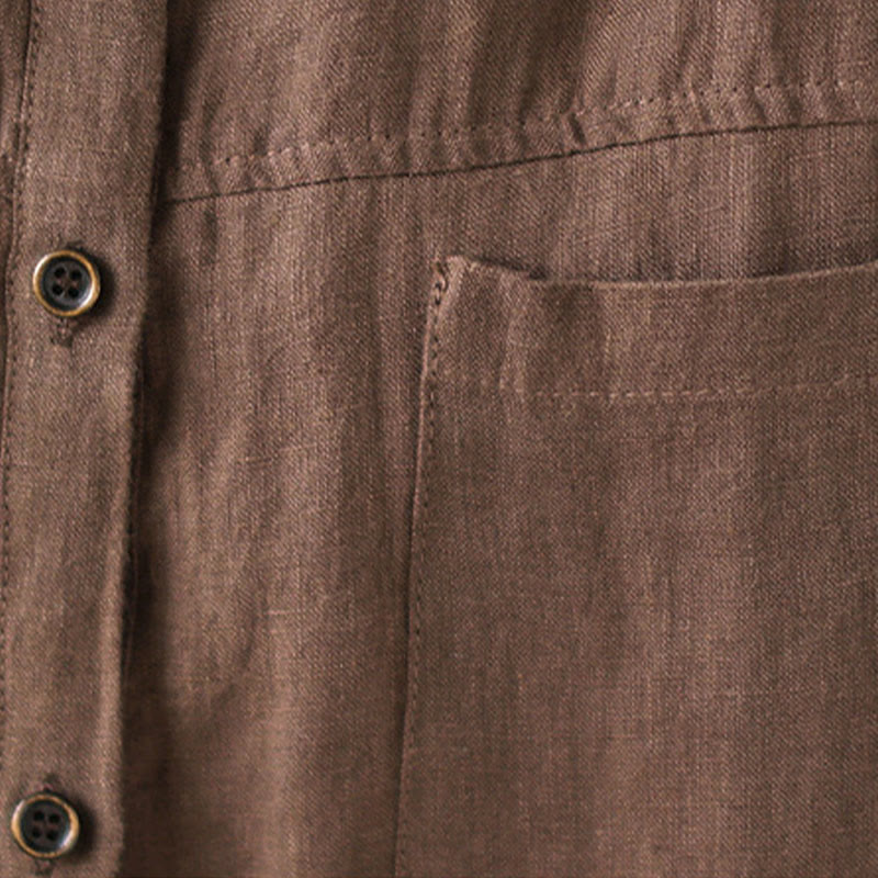 Camisa informal de lino y algodón de manga larga para mujer con estampado de Buddha Stones - image 14