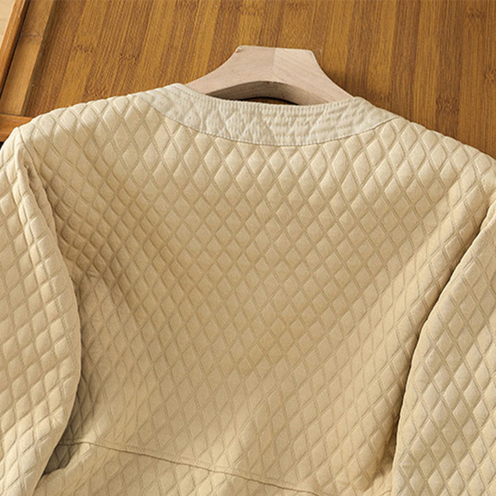 Chaqueta retro lisa de algodón de manga larga con bolsillos para mujer de Buddha Stones - image 4