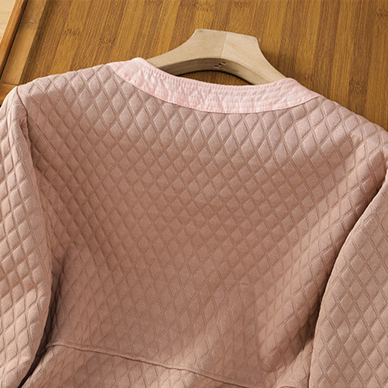 Chaqueta retro lisa de algodón de manga larga con bolsillos para mujer de Buddha Stones - image 9