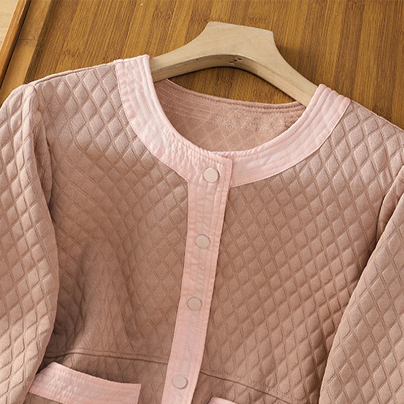 Chaqueta retro lisa de algodón de manga larga con bolsillos para mujer de Buddha Stones - image 10