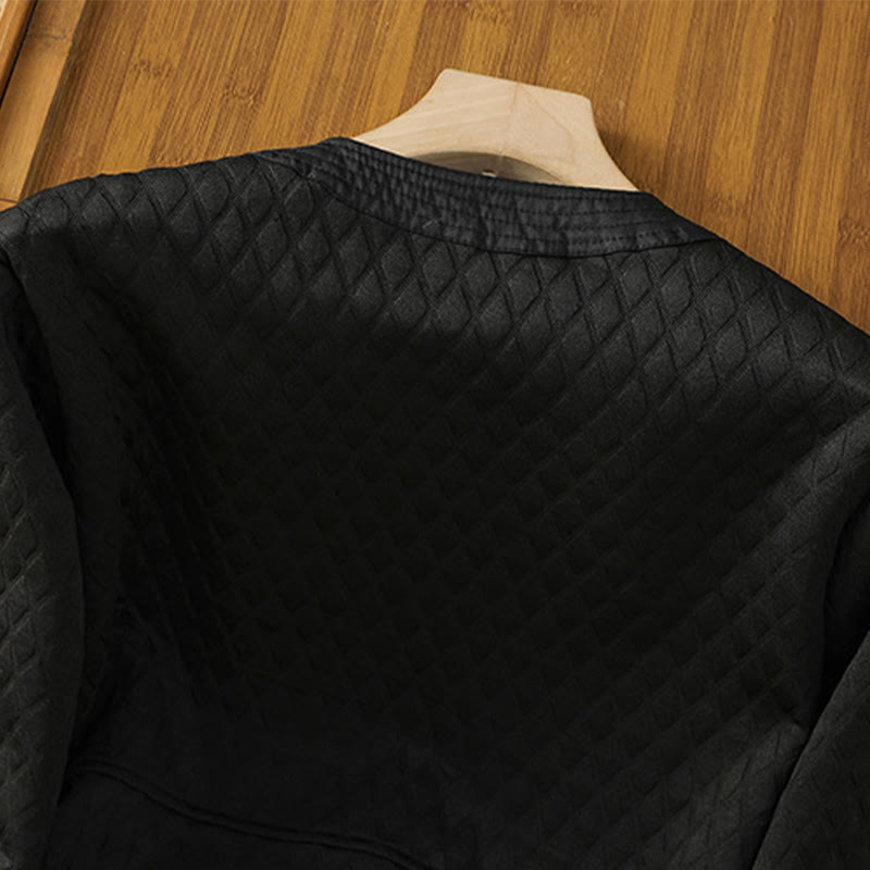 Chaqueta retro lisa de algodón de manga larga con bolsillos para mujer de Buddha Stones - image 20