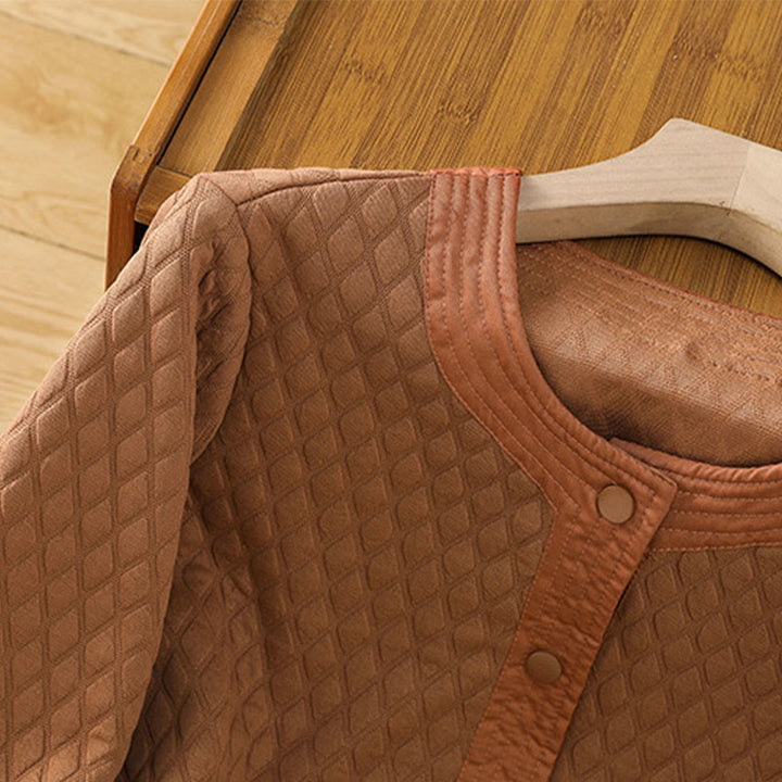 Chaqueta retro lisa de algodón de manga larga con bolsillos para mujer de Buddha Stones - image 23