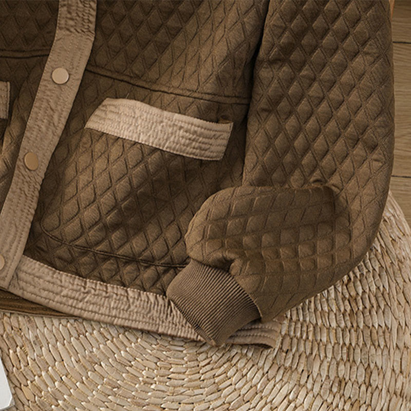 Chaqueta retro lisa de algodón de manga larga con bolsillos para mujer de Buddha Stones - image 35