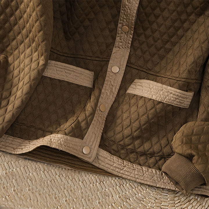 Chaqueta retro lisa de algodón de manga larga con bolsillos para mujer de Buddha Stones - image 33