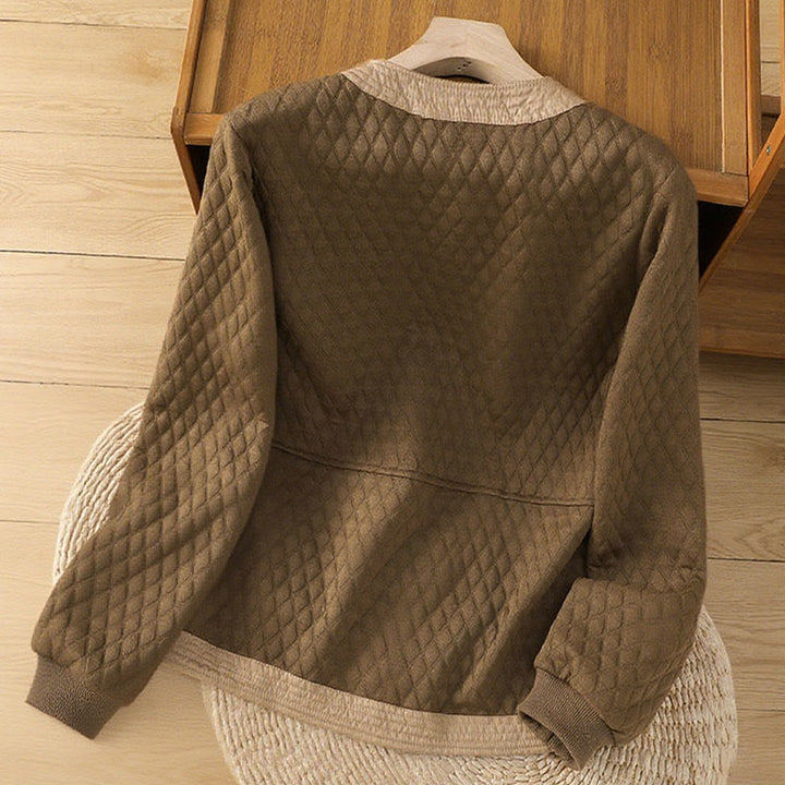 Chaqueta retro lisa de algodón de manga larga con bolsillos para mujer de Buddha Stones - image 29