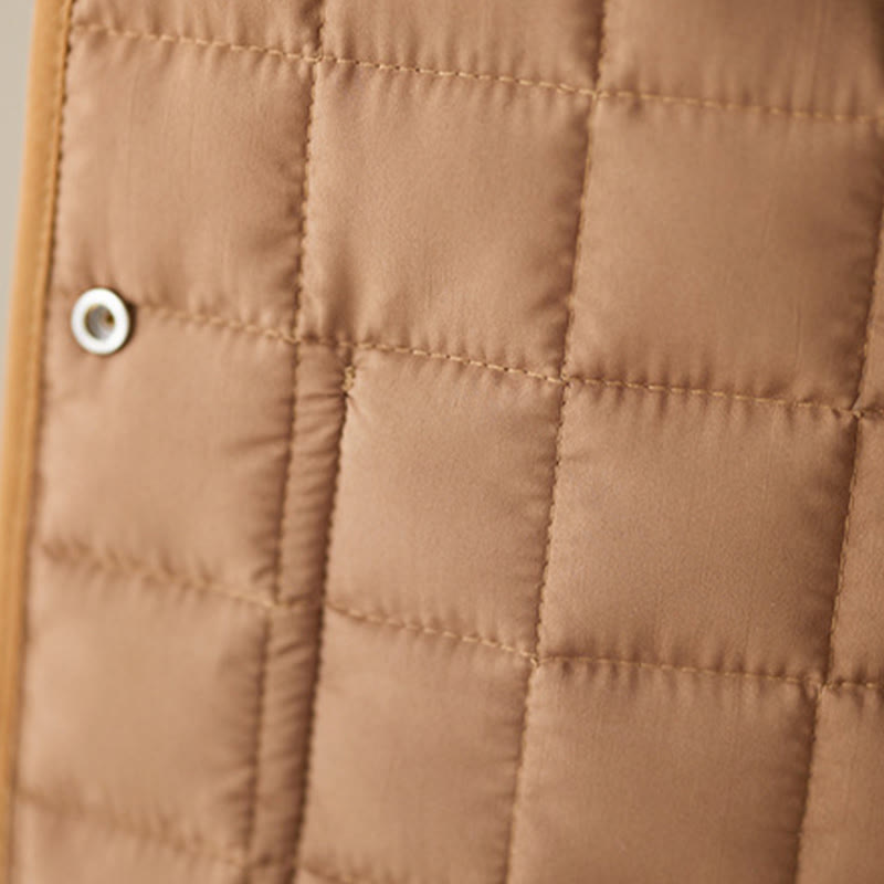 Chaqueta de algodón grueso de manga larga con bolsillos para mujer, estilo retro, con Buddha Stones - image 30