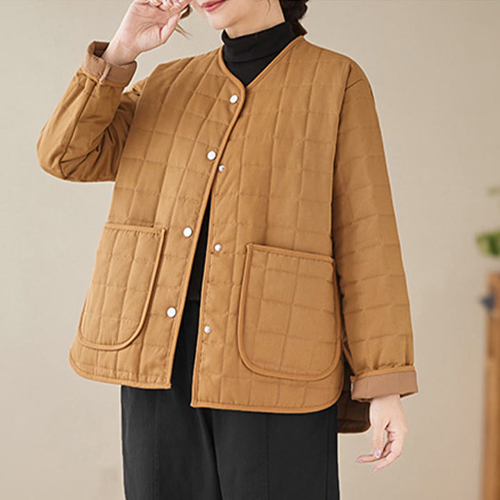 Chaqueta de algodón grueso de manga larga con bolsillos para mujer, estilo retro, con Buddha Stones - Perú - US14，UK/AU18，EU46 (2XL) - image 21