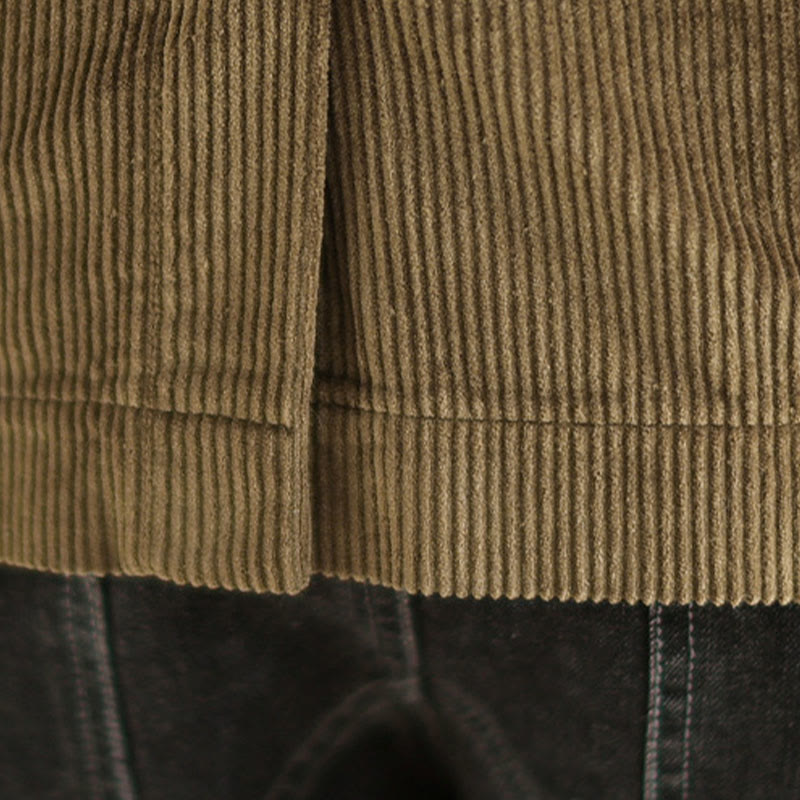 Chaqueta de pana retro de manga larga con bolsillos para mujer de Buddha Stones - image 10