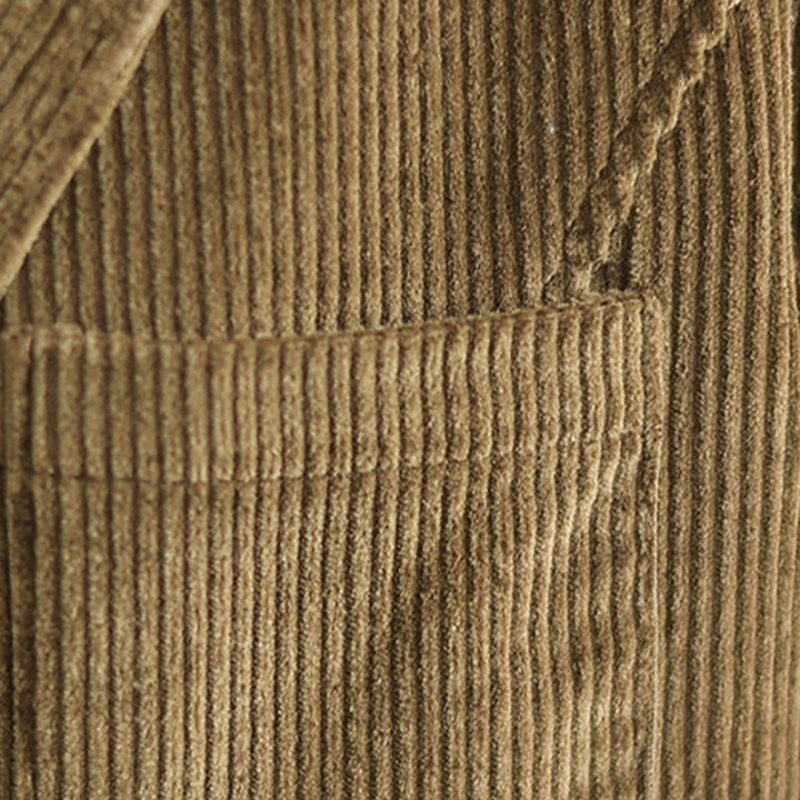 Chaqueta de pana retro de manga larga con bolsillos para mujer de Buddha Stones - image 9