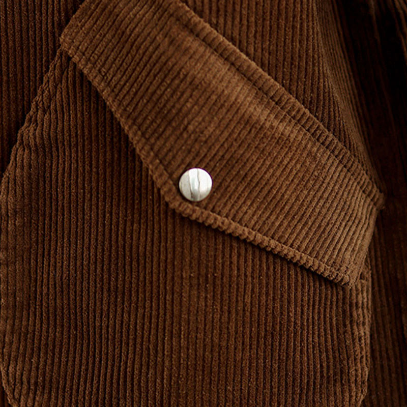 Chaleco de pana de algodón para mujer, sin mangas, con botones y bolsillos , de Buddha Stones - image 18