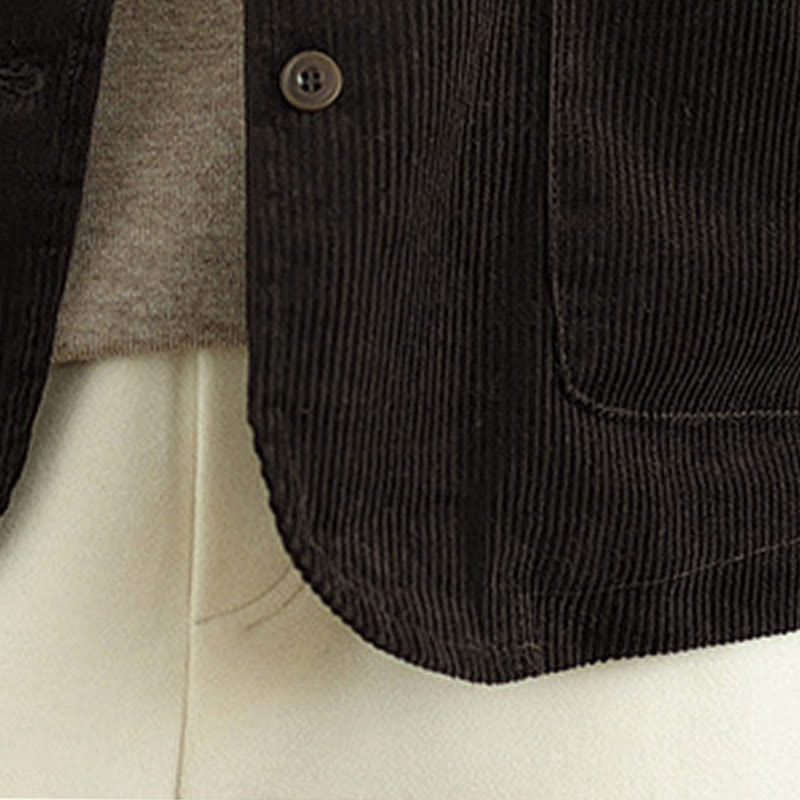 Chaleco de algodón sin mangas con botones de pana y bolsillos para mujer de Buddha Stones - image 13