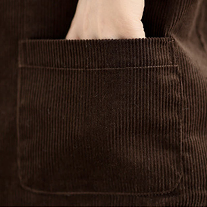 Chaleco de algodón sin mangas con botones de pana y bolsillos para mujer de Buddha Stones - image 17