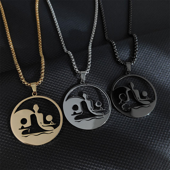 Collar con colgante de equilibrio de acero inoxidable con diseño hueco de Buddha Stones Yin Yang y piedras de Buda - image 12